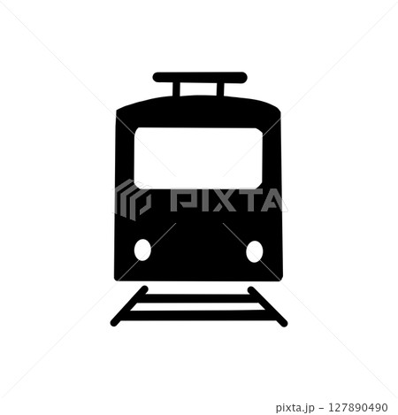 路面電車のピクトグラムアイコン/Tram Icon Symbol - 黒色 路面電車のピクトグラムアイコン/Tram Icon Symbol - 黒色 127890490