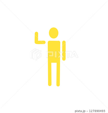 手を横にあげている人のピクトグラム – Person Raising Hand to the Sid 127890493