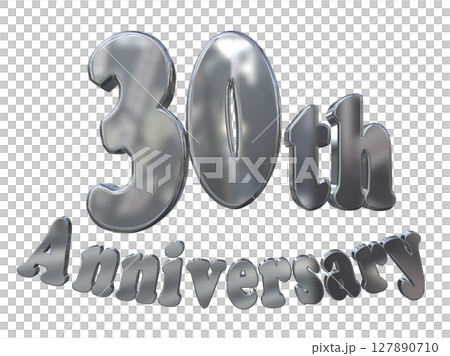 3DCG文字“30週年/30週年紀念馬克·斯帕克” 127890710