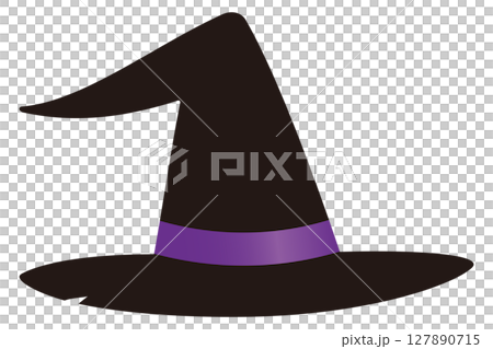Witch's hat with purple ribbon 127890715