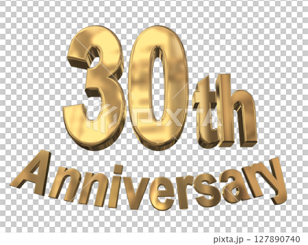 3DCG文字“30週年/30週年紀念馬克·斯帕克” 127890740