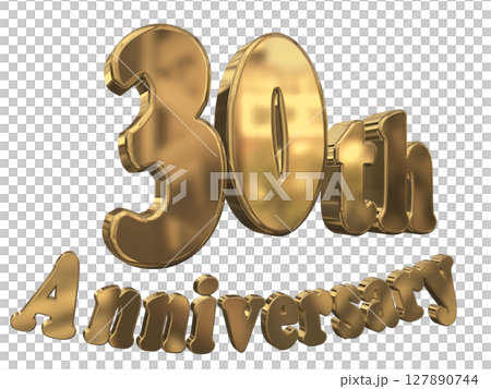 3DCG文字“30週年/30週年紀念馬克·斯帕克” 127890744