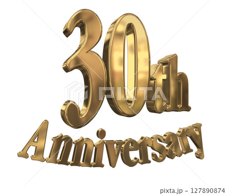 3DCG文字「30th Anniversary/30周年マークキラキラ」 127890874