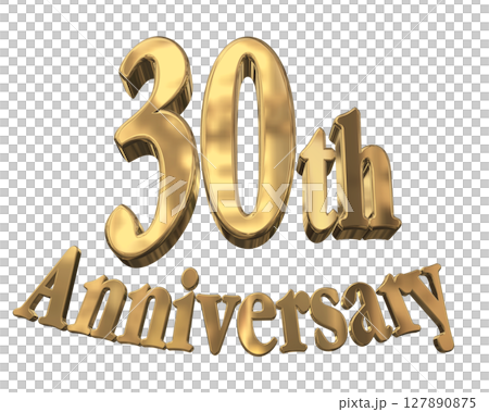 3DCG text "30th Anniversary/30th Anniversary Mark Sparkle" 3DCG text "30th Anniversary/30th Anniversary Mark Sparkle" 127890875