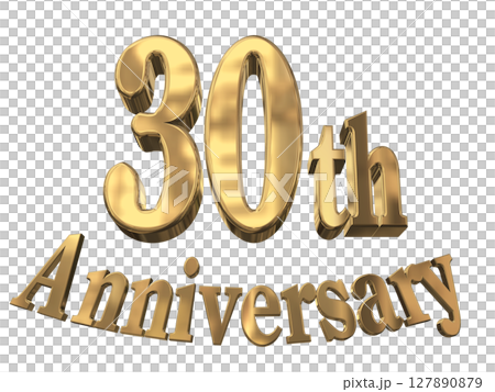 3DCG文字「30th Anniversary/30周年マークキラキラ」 127890879