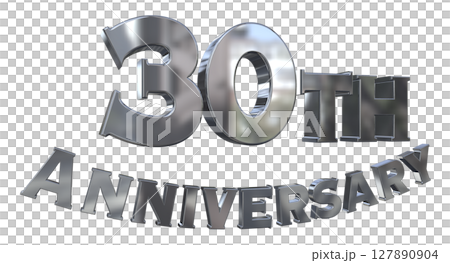 3DCG文字「30th Anniversary/30周年マークキラキラ」 127890904