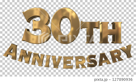 3DCG文字“30週年/30週年紀念馬克·斯帕克” 127890936