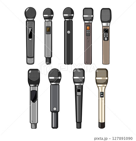 radio microphone set cartoon vector illustration 127891090