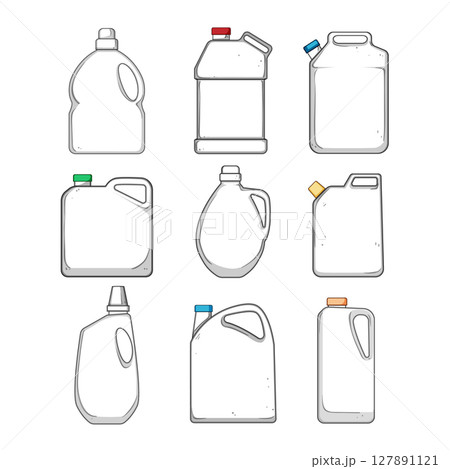 canister plastic set cartoon vector illustration 127891121