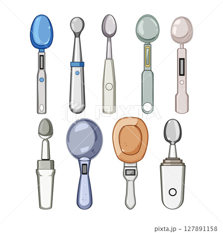 smart spoon set cartoon vector illustration 127891158