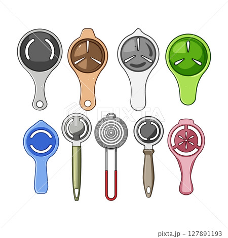 egg separator tool set cartoon vector illustration 127891193