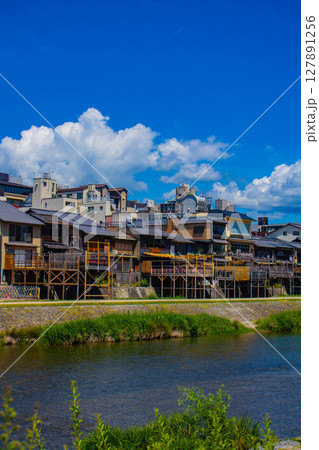 【京都風景】鴨川と先斗町周辺の穏やかな情景 【京都風景】鴨川と先斗町周辺の穏やかな情景 127891256