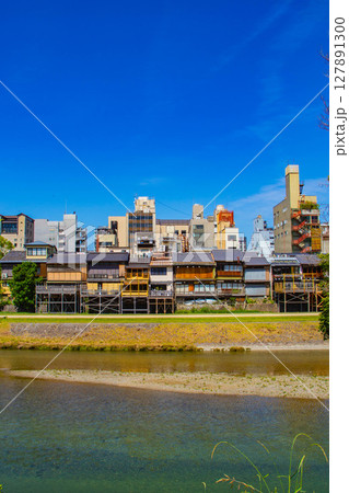【京都風景】鴨川と先斗町周辺の穏やかな情景 【京都風景】鴨川と先斗町周辺の穏やかな情景 127891300