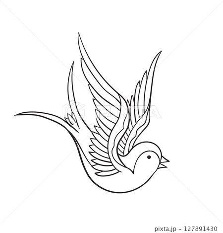black line tattoo of a swallow 2 black line tattoo of a swallow 2 127891430