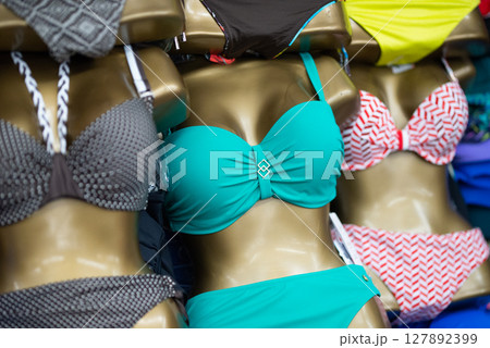 Mannequins women in bikinis many colours Mannequins women in bikinis many colours 127892399