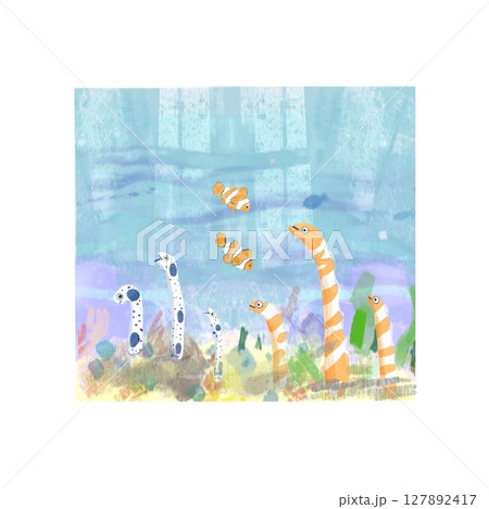 チンアナゴとクマノミの海さんぽ   Underwater Stroll – Garden Eels  127892417