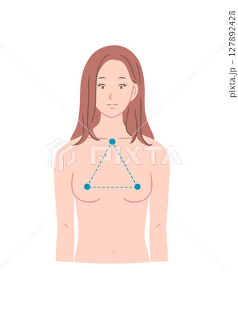 きれいなバストの女性の上半身イラスト素材 127892428