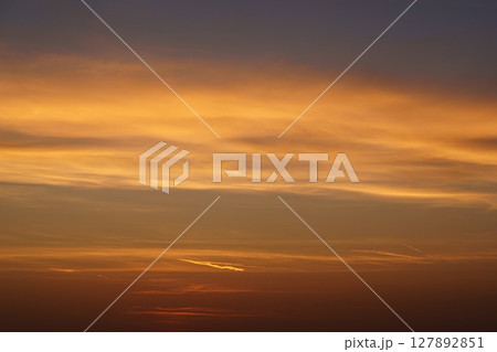 Golden Hour Sky A Breathtaking Display of Colors at Sunset. Majestic Sky View 127892851