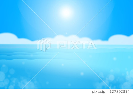晴天の海と空の背景イラスト 晴天の海と空の背景イラスト 127892854