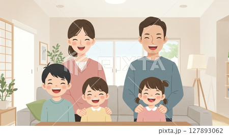 自然の中で輝く家族の笑顔、幸せあふれるポートレート 127893062
