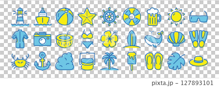 夏　カラフルアイコンセット 127893101