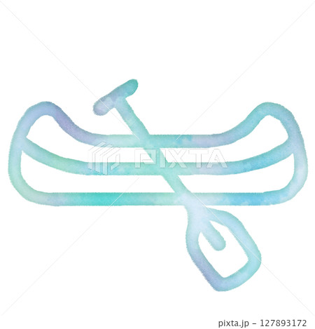 夏　海　乗り物　カヌー　シーカヤック　アウトドア　優しい　エコロジー　アイコン　デザイン　シンボル　 127893172