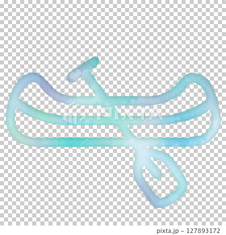 夏　海　乗り物　カヌー　シーカヤック　アウトドア　優しい　エコロジー　アイコン　デザイン　シンボル　 127893172