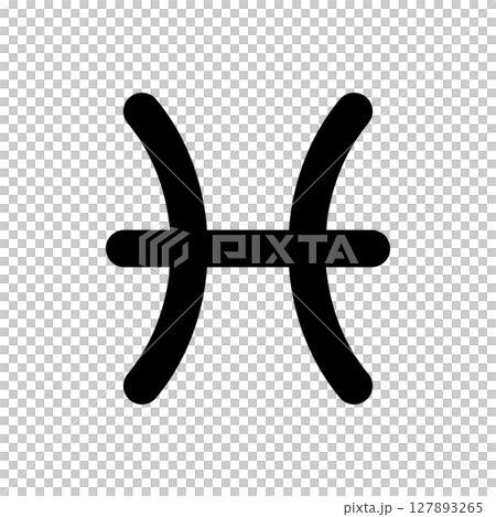 うお座の記号アイコン　モノトーン 127893265