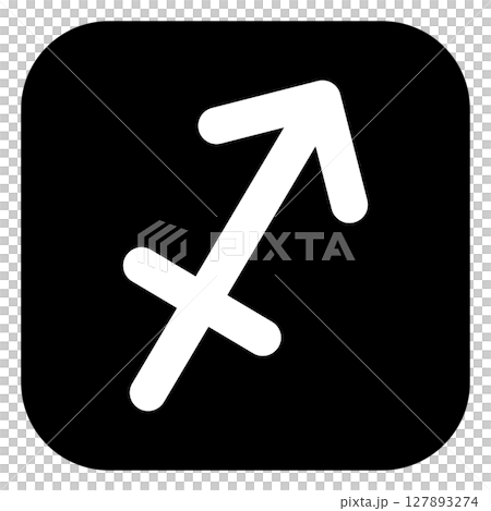 いて座の記号アイコン　モノトーン 127893274