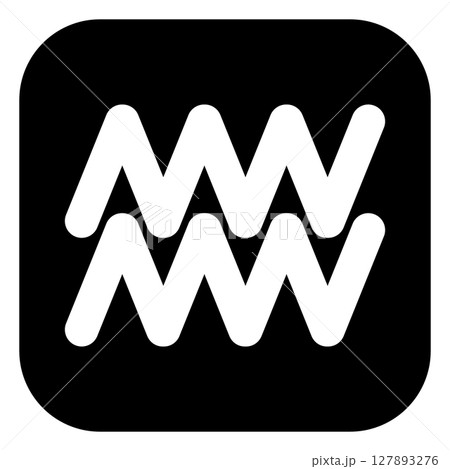 みずがめ座の記号アイコン　モノトーン 127893276