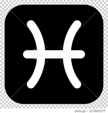 うお座の記号アイコン　モノトーン 127893277