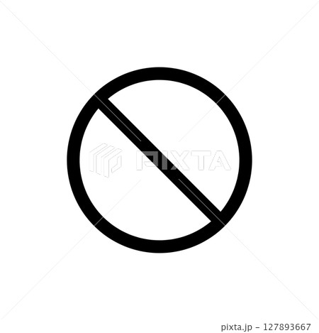 Prohibition Icon – Circle with Slash Symbol Vector Prohibition Icon – Circle with Slash Symbol Vector 127893667
