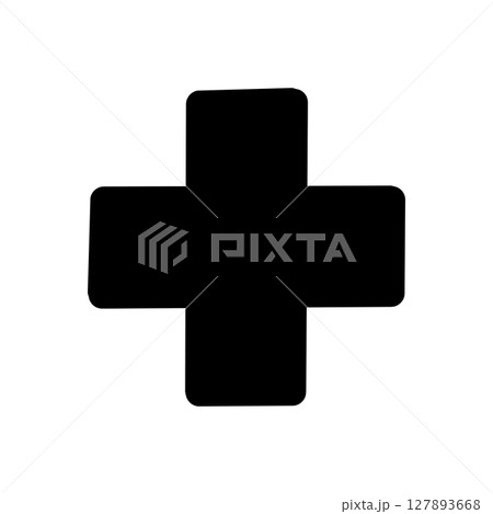 Medical Cross Icon – Black Plus Symbol Vector for Medical Cross Icon – Black Plus Symbol Vector for 127893668