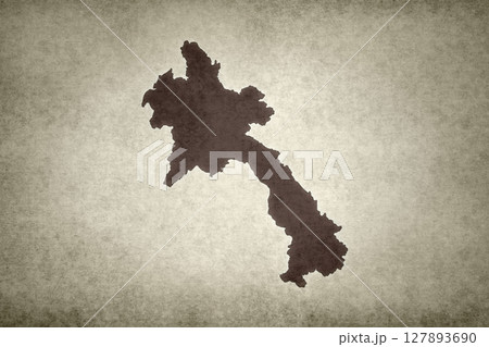 Map of Laos printed on a paper 127893690