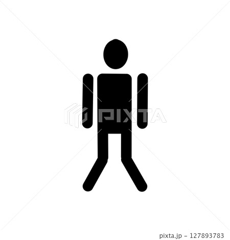 足を開いて立つ人物アイコン|待機・基本姿勢のピクトグラム Standing Person with 足を開いて立つ人物アイコン|待機・基本姿勢のピクトグラム Standing Person with 127893783