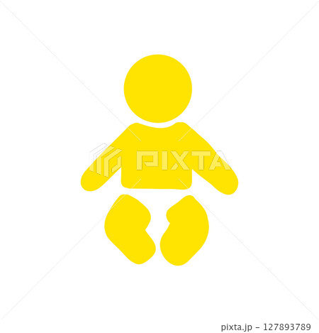 Baby Icon – Diapered Infant Symbol for Nursery and 127893789