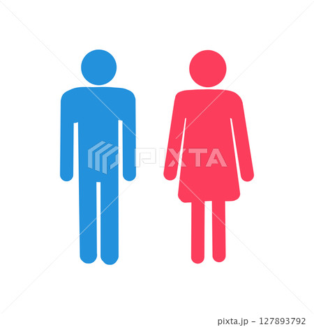 Male and Female Icons – Restroom or Gender Symbol Male and Female Icons – Restroom or Gender Symbol 127893792
