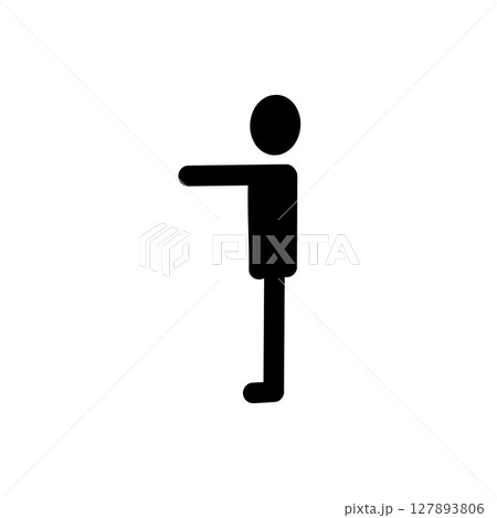 手を伸ばして案内する人物アイコン|誘導・指示を表すピクトグラム Person Pointing Foのイラスト素材 [127893806 ...