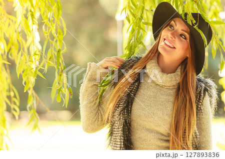 Portrait of beauty woman outdoors Portrait of beauty woman outdoors 127893836