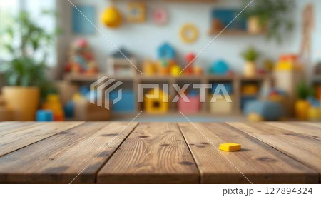 Classroom setup with a table, wooden chairs, and toys, highlighting a preschool and kindergarten mockup display Classroom setup with a table, wooden chairs, and toys, highlighting a preschool and kindergarten mockup display 127894324