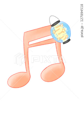 提灯の付いた音符 127894518