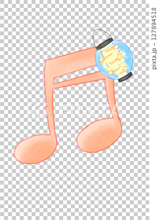 提灯の付いた音符 127894518