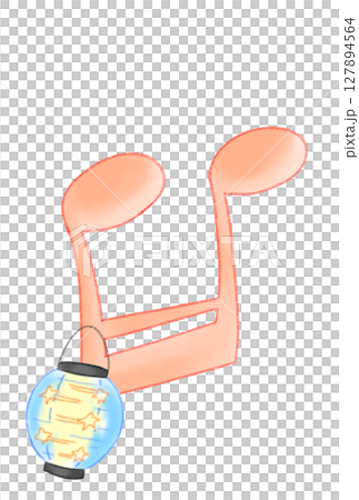 提灯の付いた音符 127894564