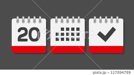 Vector icon page calendar - 20 day, agenda, done Vector icon page calendar - 20 day, agenda, done 127894789