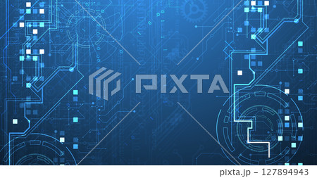 Abstract background. Scientific and technological concept with the use of technical elements formed in the shape of a circle. Vector Abstract background. Scientific and technological concept with the use of technical elements formed in the shape of a circle. Vector 127894943