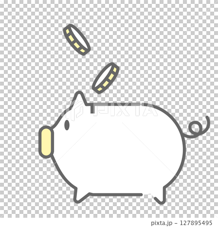 Illustration icon of a piggy bank for putting coins in Illustration icon of a piggy bank for putting coins in 127895495