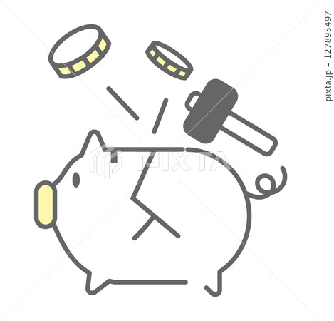 貯金箱を割ってお金を使うアイコン 127895497