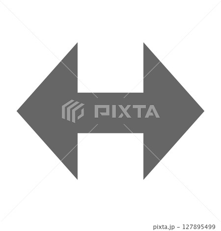 左右を示すシンプルな両方向矢印アイコン 127895499