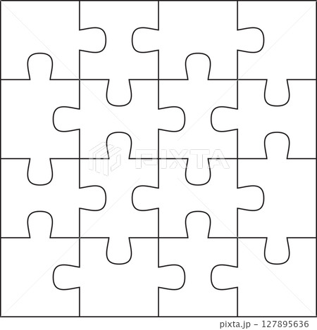 simple puzzle pieces template isolated vector illustration 127895636