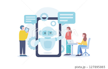 チャットAIとビジネスチーム 127895865